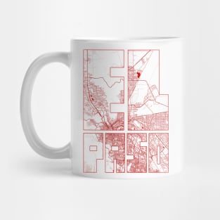 El Paso, USA City Map Typography - Oriental Mug